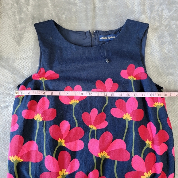 Princess Highway Lulu Flower Shift Dress Sleeveless Mod Retro Blue Pink Size 16 - Picture 11 of 12